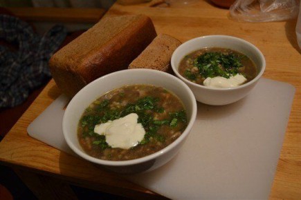 Суп из шампиньонов с перловкой