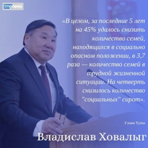 В ходе отчета о деятельности правительства за 2025 год Владислав Ховалыг рассказал о результатах работы в сфере социальной поддержки семей и детей