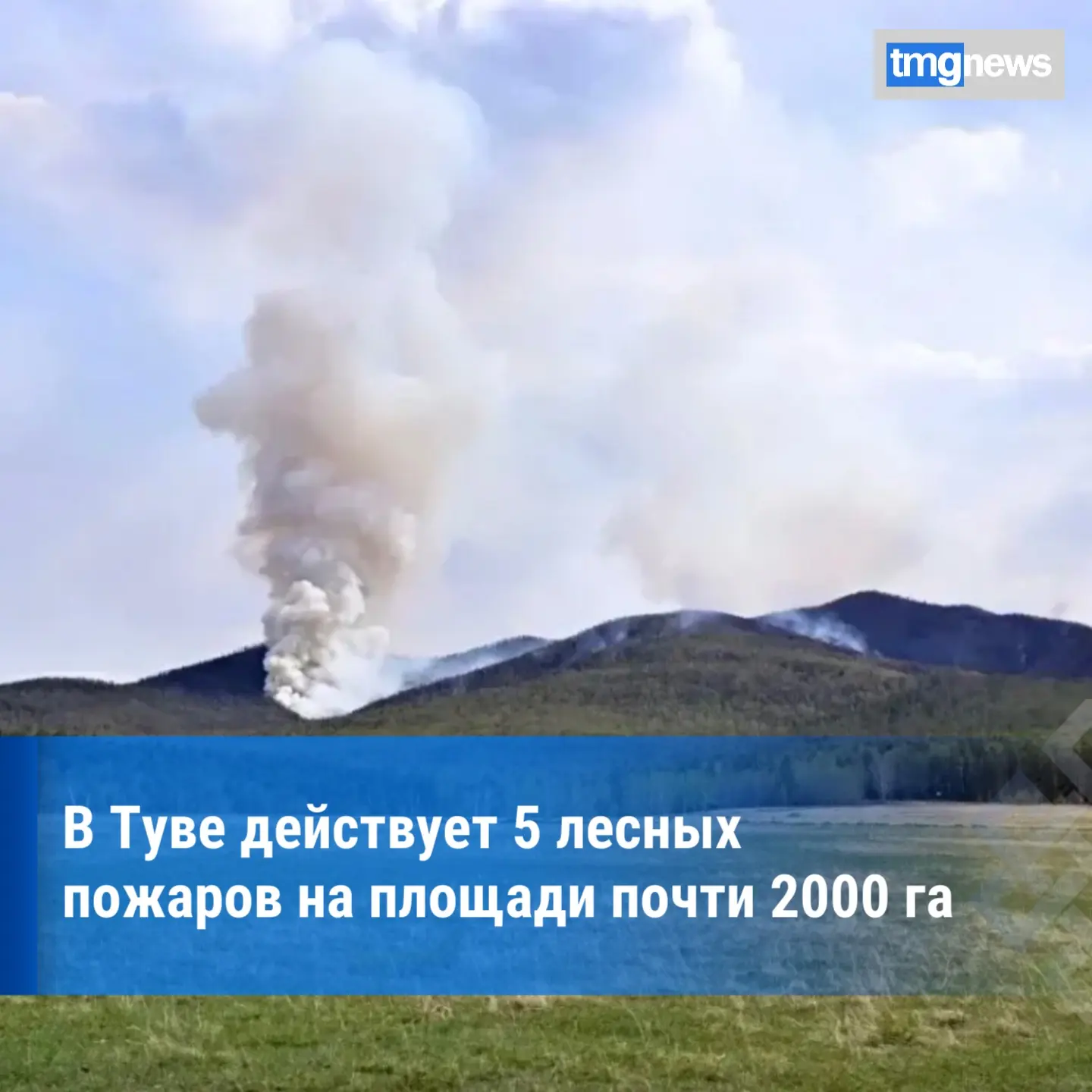 Оперативная сводка на 10 мая 2026 года: в Туве действуют 5 лесных пожаров на площади почти 2000 га
