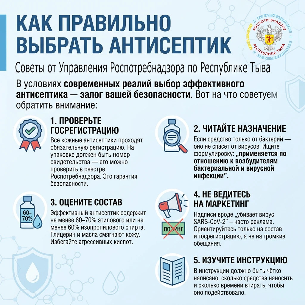 Как правильно выбрать антисептик: советы от Управления Роспотребнадзора